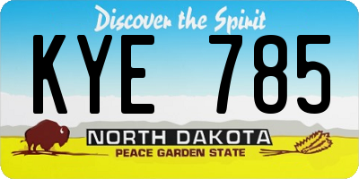 ND license plate KYE785