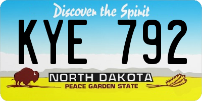 ND license plate KYE792