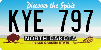 ND license plate KYE797
