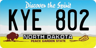 ND license plate KYE802