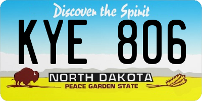 ND license plate KYE806