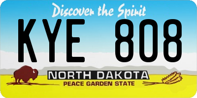 ND license plate KYE808
