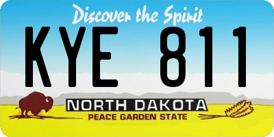 ND license plate KYE811