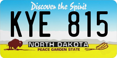 ND license plate KYE815