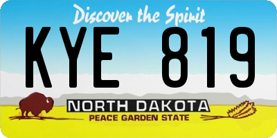 ND license plate KYE819