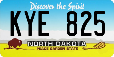 ND license plate KYE825