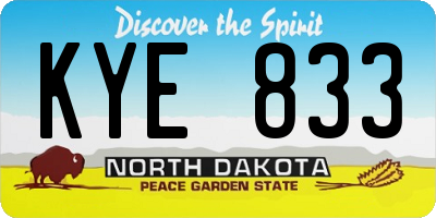 ND license plate KYE833