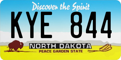ND license plate KYE844