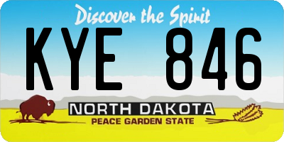 ND license plate KYE846