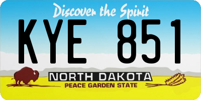ND license plate KYE851