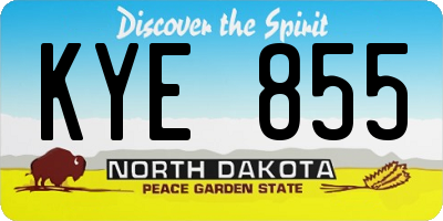 ND license plate KYE855
