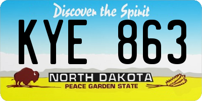 ND license plate KYE863
