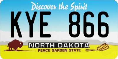 ND license plate KYE866