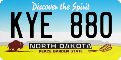 ND license plate KYE880