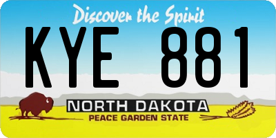 ND license plate KYE881