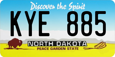 ND license plate KYE885