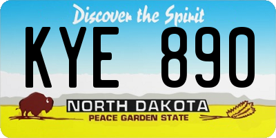 ND license plate KYE890