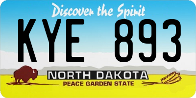 ND license plate KYE893