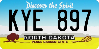 ND license plate KYE897