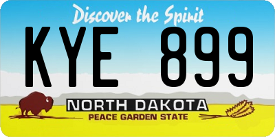 ND license plate KYE899
