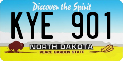 ND license plate KYE901