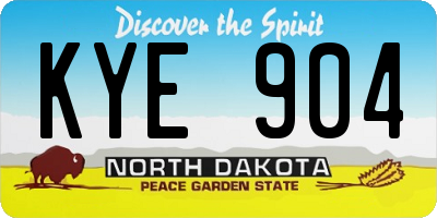 ND license plate KYE904