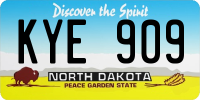 ND license plate KYE909