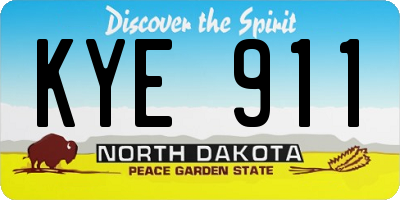 ND license plate KYE911