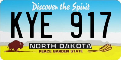 ND license plate KYE917