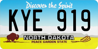 ND license plate KYE919