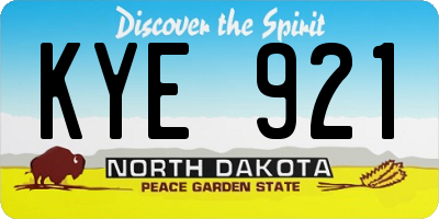 ND license plate KYE921