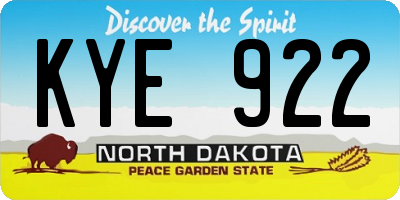 ND license plate KYE922