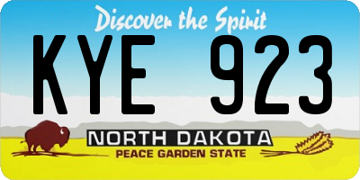 ND license plate KYE923