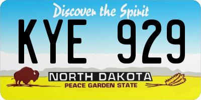 ND license plate KYE929