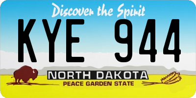 ND license plate KYE944