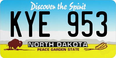 ND license plate KYE953