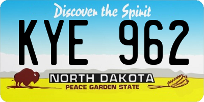ND license plate KYE962