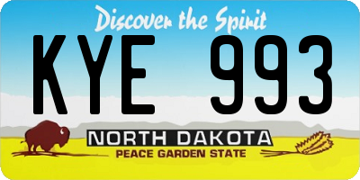 ND license plate KYE993
