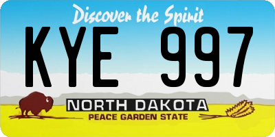ND license plate KYE997