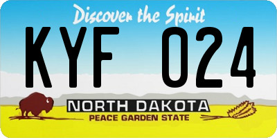 ND license plate KYF024