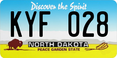 ND license plate KYF028