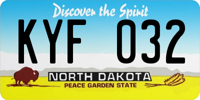 ND license plate KYF032