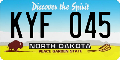 ND license plate KYF045