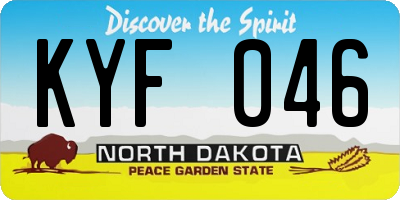 ND license plate KYF046