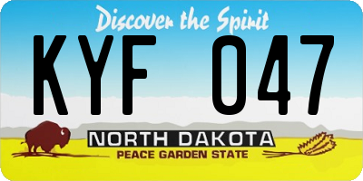 ND license plate KYF047