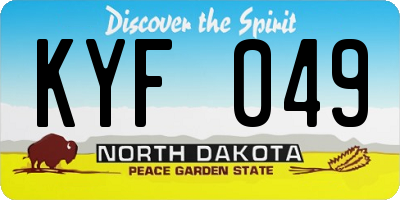 ND license plate KYF049