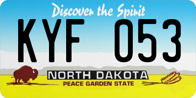 ND license plate KYF053