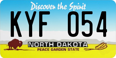 ND license plate KYF054