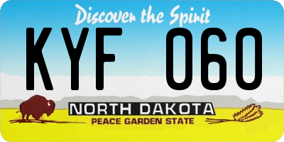 ND license plate KYF060