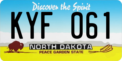ND license plate KYF061